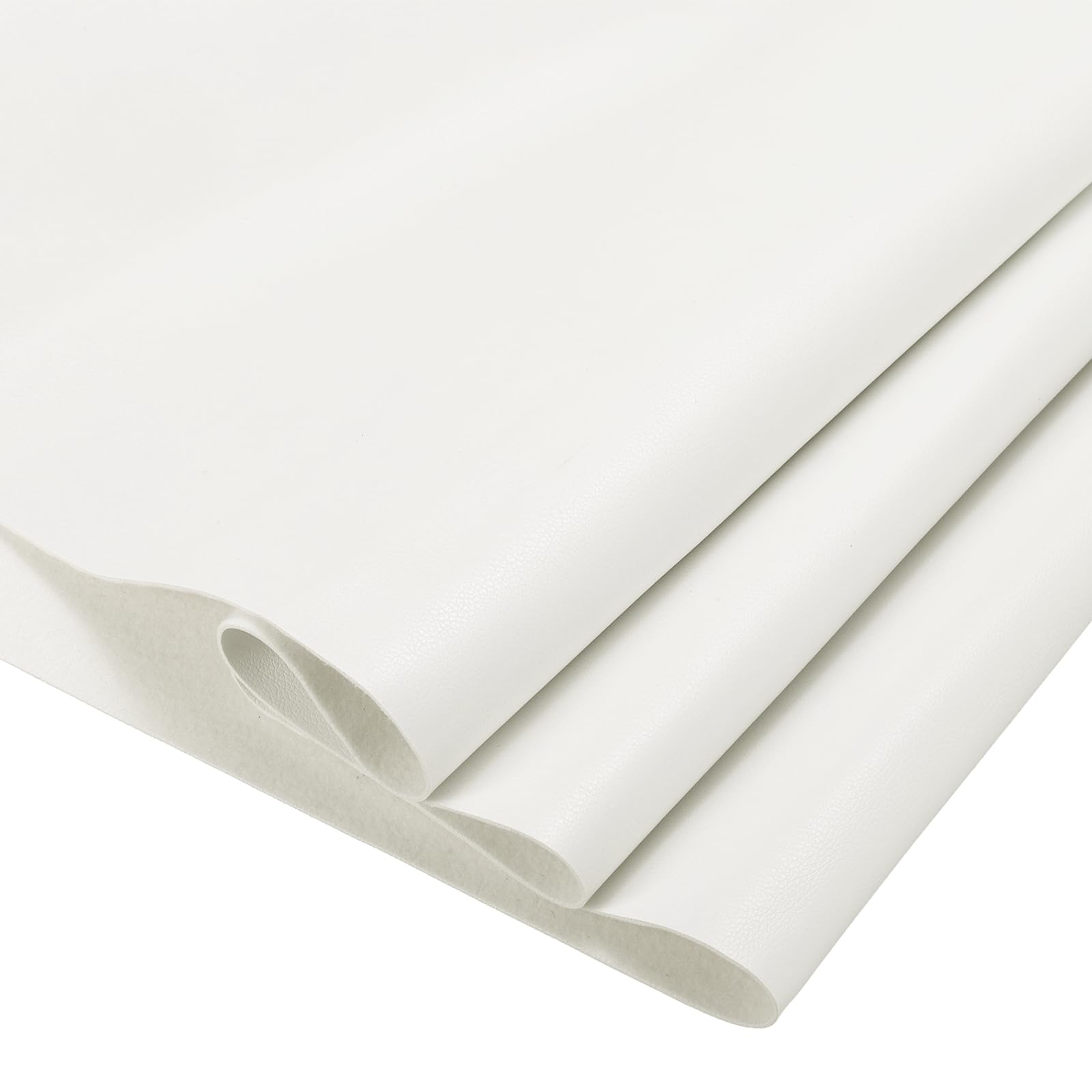 DMiotech 1 Pack 14 Inch x 53 Inch Faux Leather Strip Furniture Cover Napa Skin Mid White PU Leather Roll for Handmade DIY Craft Projects