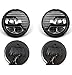 Restyling Factory 07-16 Jeep Wrangler JK True LED Headlight Black,Hi-Bean + Low-Beam (Cree LEDs) + DRL, Die-Cast Aluminum Large Cooling heatsink 1 Pair (Black)