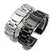 Hstrap Heavy Solid Stainless Steel Watch Band 22mm 24mm 26mm Black Silver Brushed Watch Bands Double Locking Clasp Strap for Men