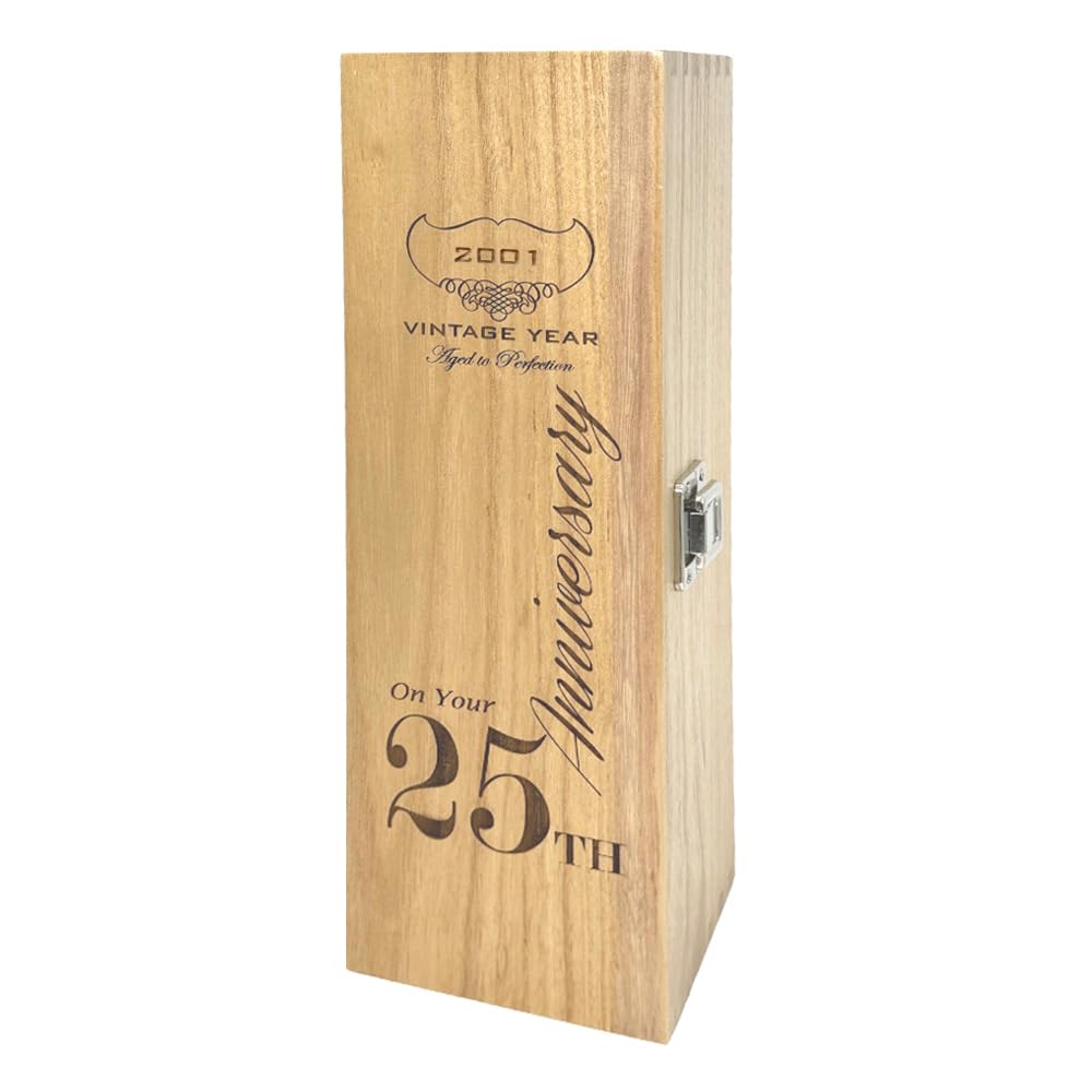 English Pewter Company Sheffield, England Personalised 25th Wedding Anniversary Luxury Wooden Wine or Champagne Box Satin Lined [HING10]