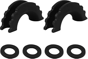 Ongfuwu 2PCS D Ring Shackle Isolators Washers Kit, PVC Shackle Isolators with 4 Washers, Vehicle D-Ring Shackles Protector Covers, Fits Standard 3/4" Shackles and Prevents Rattling (Black)