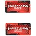 Harley Quinn Face Head with Name and Logo Batman DC Comics Auto Car Truck SUV Vehicle Universal-fit License Plate Frame - Plastic - PAIR