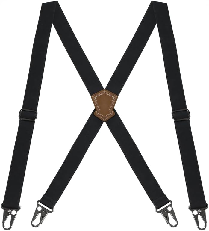 Suspender Store Solid Suspenders -1.5-Inch Wide Elastic - Y-Back