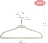 ManGotree Baby Velvet Hangers 30 Pack Non-Slip Space Saving Beige view 3