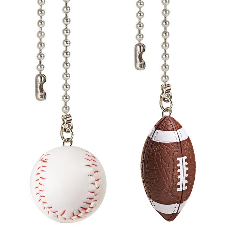 Photo 1 of 12" Baseball and Football Ceiling Fan Pull Chain Ornaments Interesting Chain Pulls