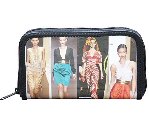 Medium zip wallet using fashion magazine - FREE SHIPPING, upcycled style eco friendly vegan repurposed credit cards recycled purse clutch wallets gift instyle vogue harpers bazaar elle dazed gq