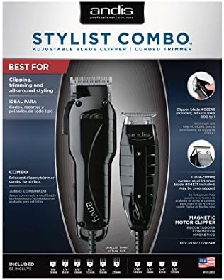 ANDIS PROFESSIONAL STYLIST COMBO ADJUSTABLE BLADE CORDED TRIMMER CLIPPER #66280