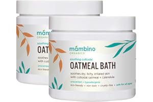 Organic Colloidal Oatmeal Bath Soak – 6oz 2-Pack of Oatmeal Powder for Dry, Irritated, Itchy Skin Relief – Cruelty-Free & Organic Bath Products for Adults Bath, Baby & Kids Bath by Mambino Organics