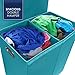 Sorbus Laundry Hamper Sorter with Lid Closure – Foldable Hamper, Detachable Lid, Portable Built-In Handles for Easy Transport – Double (Aqua)