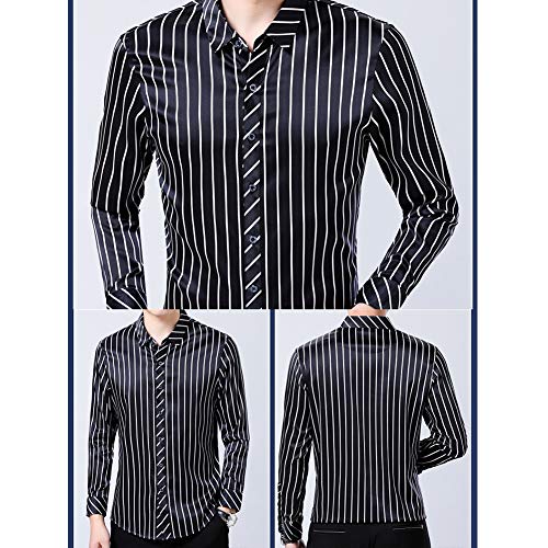 HUIGE-Camicie-Uomo-Elegante-100-Seta-di-gelso-Sexy-Stampato-Manica-Lunga-Social-Bottoni-abbottonati-Maschili-Abbigliamento-Strada-Fase-Festa-in-Discoteca