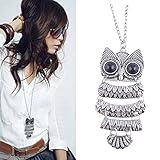 Tonsee Women Fashion Vintage Owl Pendant Necklace