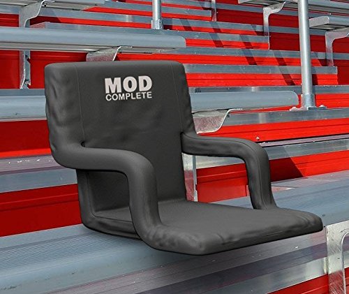 EXTRA WIDE Stadium Chair Seat for Bleachers or Benches - Enjoy Padded Cushion Backs and Armrest Support - 6 Reclining Custom Fit Sport Positions - Portable with Easy to Carry Backpack Straps