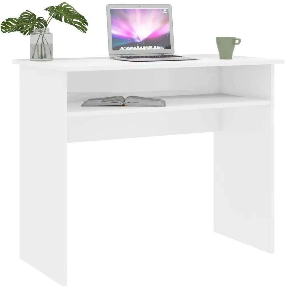 Small Computer Desk High Gloss White Laptop Writing Dressing Table Workstation Study