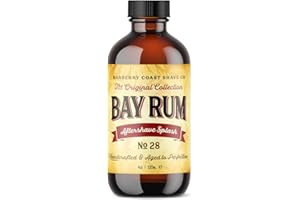 Bay Rum Aftershave Splash for Men - Crafted with Authentic Bay Oils from Dominica Republic in the Virgin Islands - Natural and Pure Ingredients - 4oz. - from Barberry Coast Shave Co.
