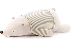 Niuniu Daddy Polar Bear Stuffed Animals 28 Inch Jumbo Large Plush Toy for Kids/Toddlers Kawaii Plushies for Girls/Boys Cute Cuddle Body Pillow for Sleeping Gift for Christmas Birthday