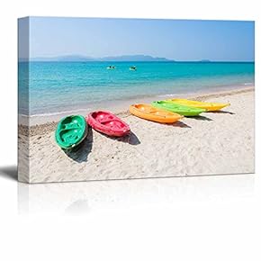 Colorful Kayak Boat on Tropical Beach of Thailand...