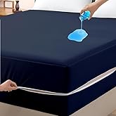 Mattress Protector Crib Size 100% Waterproof Zippered Cover, 6 Inches Deep, Six-Sided Mattress Encasement for Bed, Zipper Clo