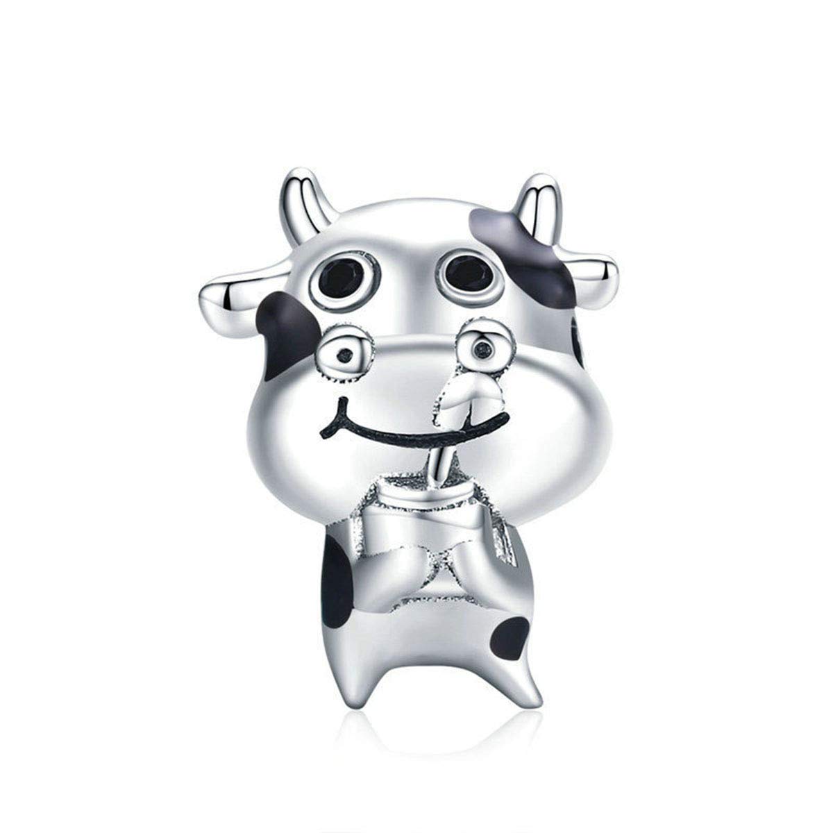 YiRong Jewelry Sterling Silver Cow Charm for Pandora Charm Bracelet