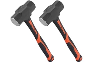 2 Packs 3lb Sledgehammer with 13 Inch long Fiberglass Handle, Drilling/Crack Hammer, No-Slip Rubber Grip, and Forged Steel Construction,(3-Pound Sledge), by GENHAKON