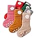 Tdeal 4 Pairs Baby Girls Crew Socks Anti Slip Non-skids Cotton Floor Ankle Sock