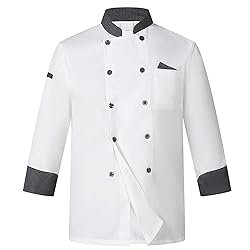 Unisex Double-breasted Chef Coat Back Full Mesh