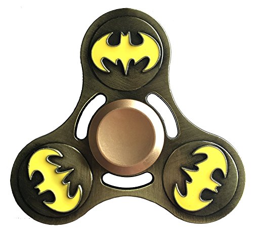 Tri-Spinner Fidget Toy Hand Spinner Metal Batman Super Hero Finger Gyro, Stress Reducer Relieve Anxiety, Boredom and EDC (Bronze)