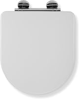 Croydex Garda Flexi-Fix D Shape Soft Close Toilet Seat White Wood