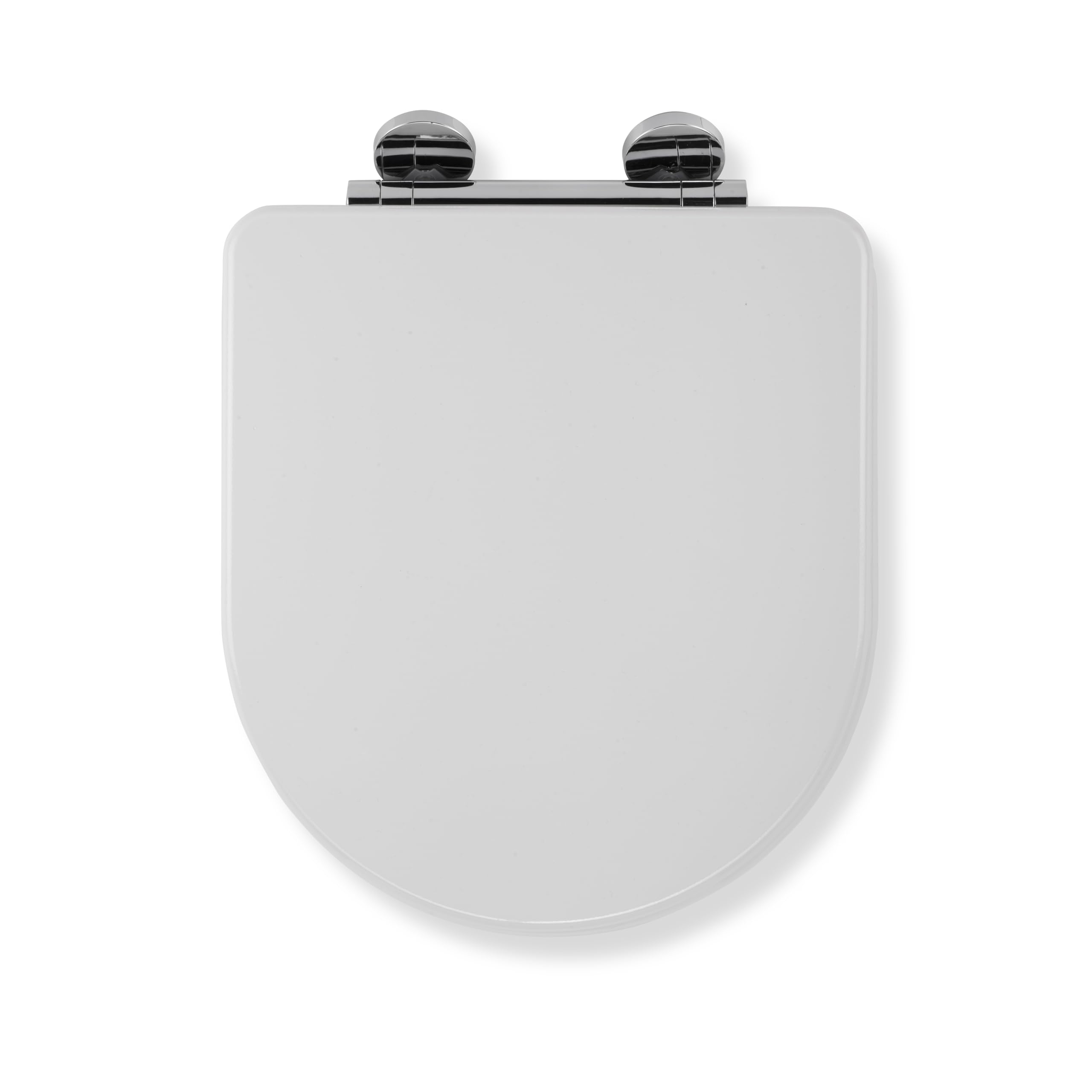 Croydex Garda Flexi-Fix D Shape Soft Close Toilet Seat - Quick Release Button for Easy Cleaning and Adjustable Hinges with Top and Bottom Fixings Included, Antibacterial Treated Surface (White Wood)
