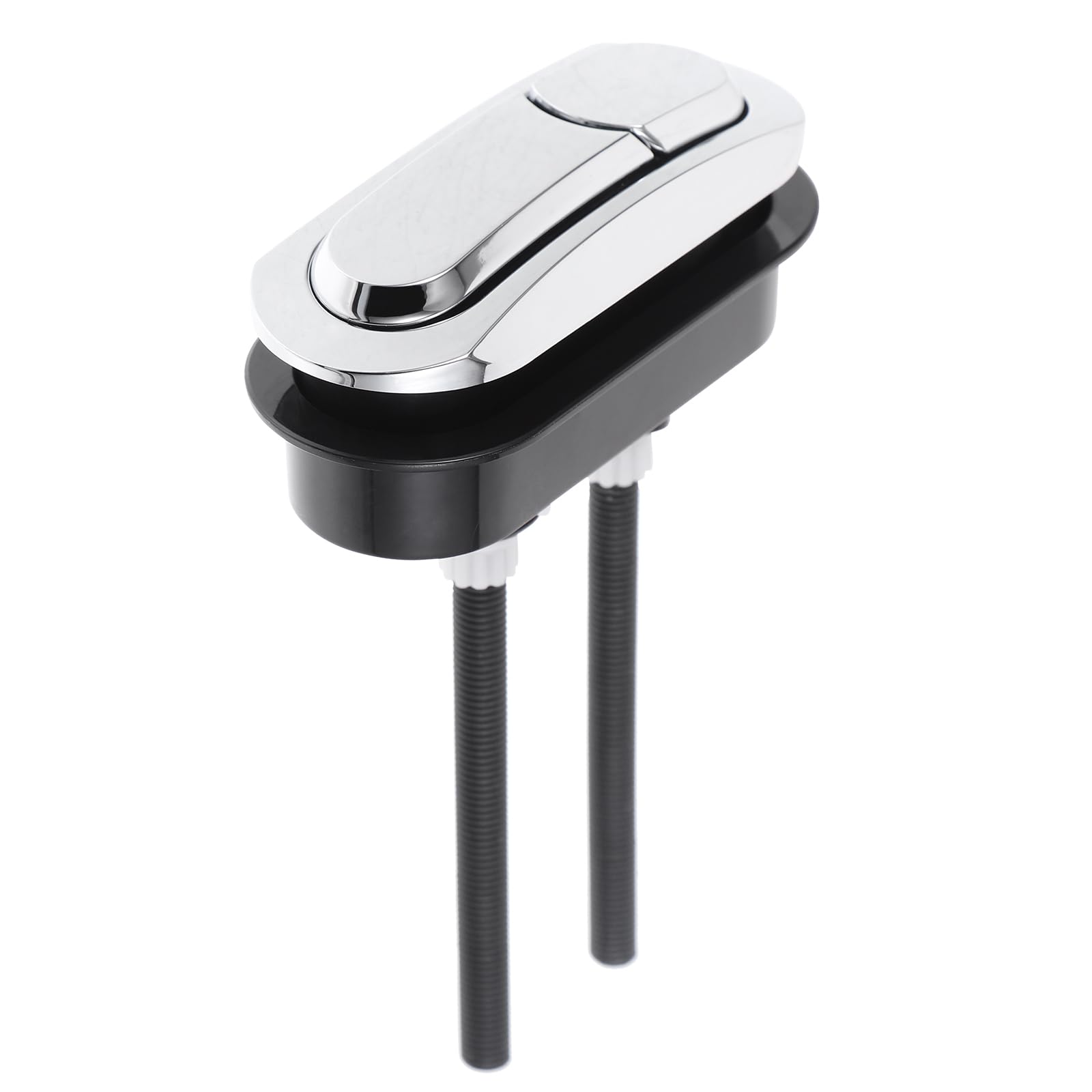 DOITOOL Push Tank Silver Dual Flushing ×cm Parts Flush Replacement Water With Valve for Toilet Button Oval Thread Shape