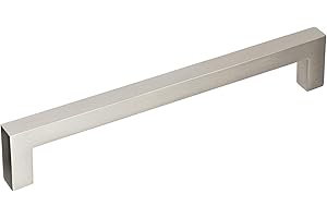 Amerock | Cabinet Pull | Satin Nickel | 6-5/16 inch (160 mm) Center to Center | Monument | 1 Pack | Drawer Pull | Drawer Handle | Cabinet Hardware