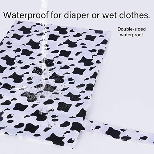 Wet Bags, 3pcs Baby Waterproof Wet and Dry Bags by Haneye, Two Zippered Pockets for Wet or Dry Clothes, Reusable Diaper Organizer, with A Free Small Changing Pad.