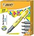 BIC Brite Liner Grip XL Highlighter, Chisel Tip, Assorted Colors, For Broad Highlighting & Fine Underlining, 24-Count