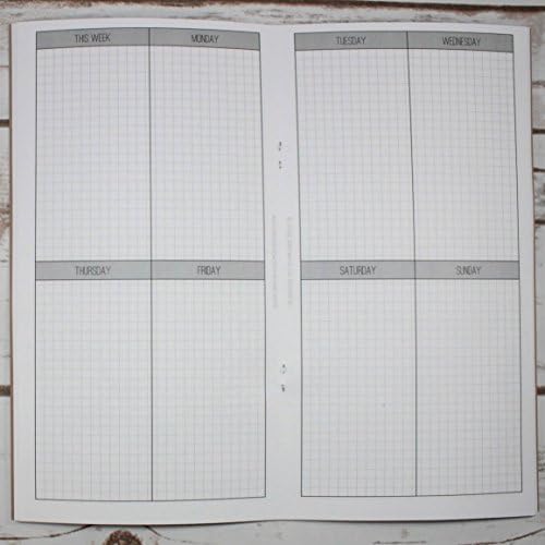 Vertical Weekly Grid Planner - Insert for Standard Size Traveler's Notebook