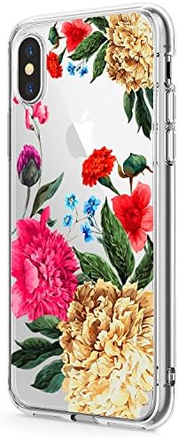 Case Compatible with iPhone Xs/XS Max/XR Crystal Clear Ultra Slim Protective Soft TPU Flower Design Cover