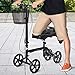 Goplus Steerable Knee Walker Foldable Knee Scooter for Broken Leg, Foot Injuries - Height Adjustable Design - with Orthopedic Seat Pad, Deluxe Brake System and Basket - Crutch Alternative Knee Wheeler