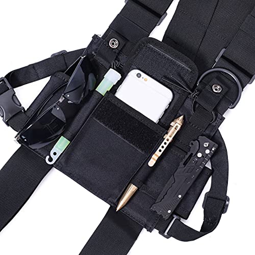 MultiPocket Chest Rig Bag Utility Vest Chest Bag for Men Hands Free