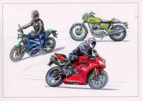 Trilogy Of Bikes, Petrol And Electric - Classic & New Motorbikes Birthday Card