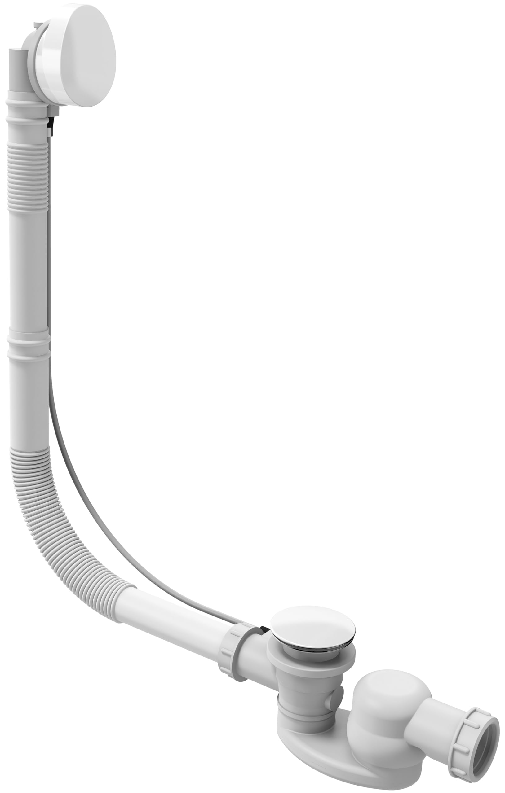 Jacob Delafon e6d015-00 Adjustable Fitting with Extra-Flat Trap with Overflow, White