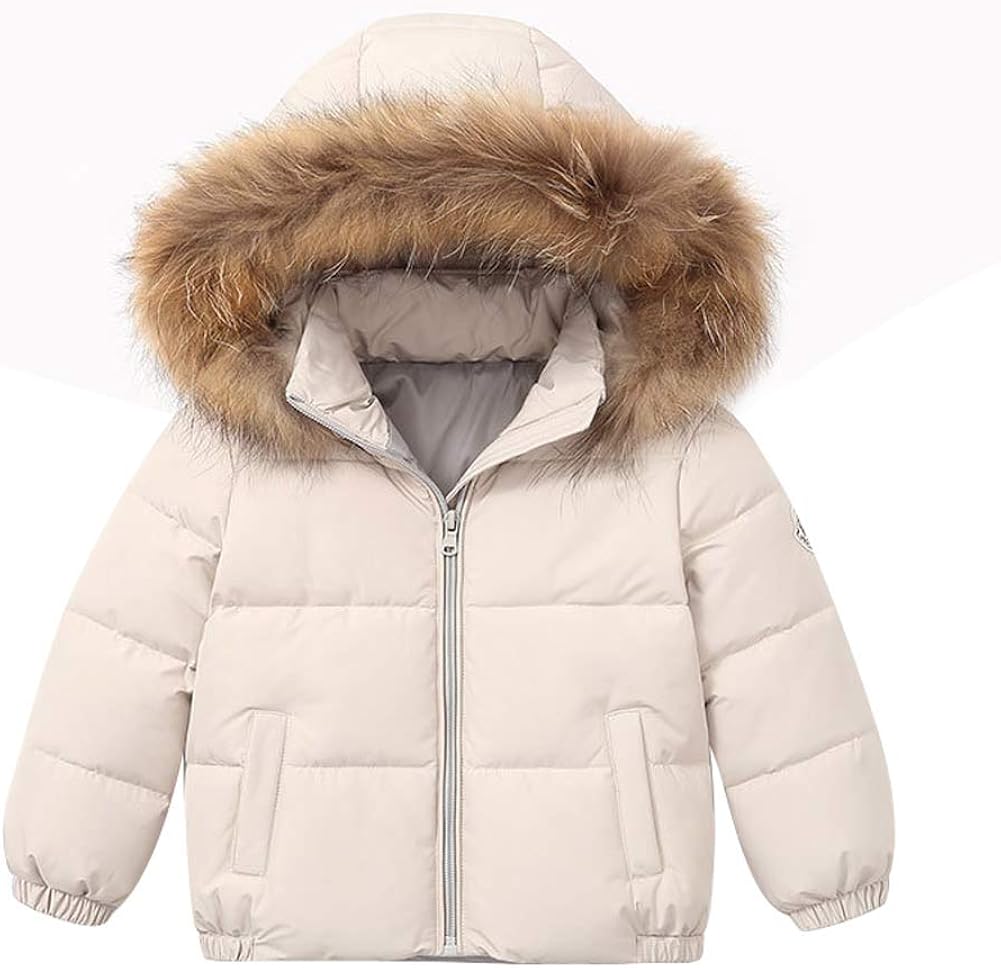 FULUOYIN Winterjacke Mädchen Mit Fellkapuze - Warme Steppjacke Für Kinder