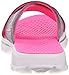 SKECHERS Performance Womens Go Walk Mellow Flip Flop,Charcoal/Hot Pink,8 M US