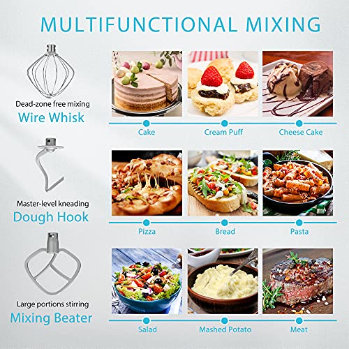 VIVOHOME Professional Chef Stand Mixer, 800W TiltHead Metal Food Mixer with 6.7Qt Stainless