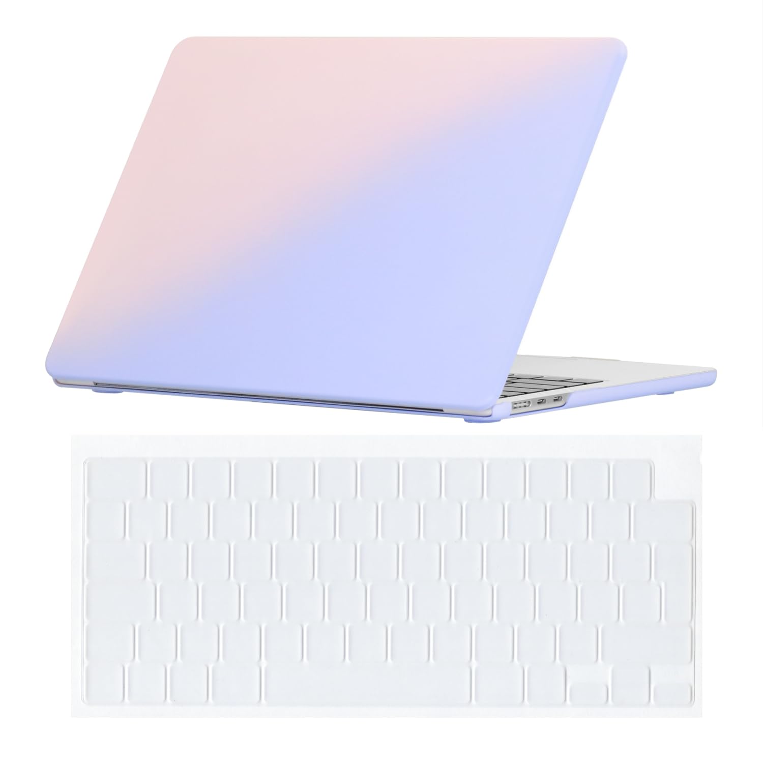 Se7enline Compatible with MacBook Air 15 inch M4 M3 M2 Case 2025 2024 2023 for Mac Air 15.3 inch Model A2941/A3114/A3241 Matte Laptop Hard Shell Case with Keyboard Cover Skin,Serenity Blue&Rose Quartz