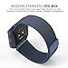 MoKo Fitbit Blaze Accessories Band, Metal Frame Housing + Milanese Loop Mesh Stainless Steel Bracelet Strap Band with Magnet Lock for Fitbit Blaze Smart Fitness Watch - BLUE