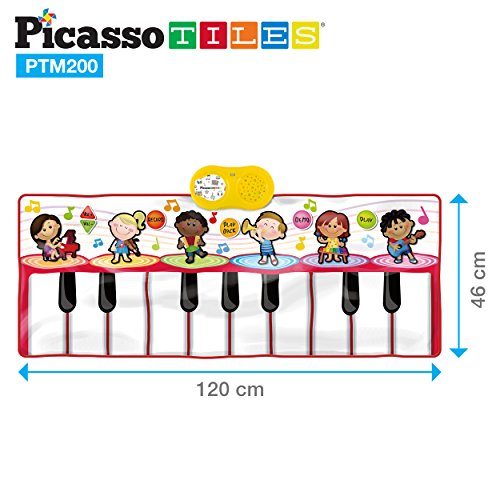 image for PicassoTiles PTM200 Portable Large Piano Keyboard Educational Music Ma