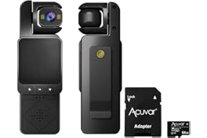 1080P Pocket Clip-On Vlogging Camera with EIS Stabilization, Portable Handheld Video Camera with 360° Rotating Lens, WiFi, LC