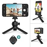 Selfie Phone Tripod,Klearlook Portable and Adjustable Camera Stand Holder with Wireless Remote Universal Spring Clamp Compatible with iPhone/Android Samsung,Camera,Sports Camera