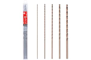 VALYRIANTOOL Cobalt Extra Long Drill Bits Set(5PCS), M35 High Speed Steel Extension Drill Bit, 12" Deep Hole Drilling for Stainless Steel, Plastic and Wood