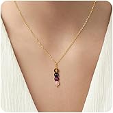 GolbalJew Empath Protection Healing Crystal Necklaces for Women Stone Beads Pendant Necklace, Black Tourmaline, Amethyst, Rose Quartz, Hematite Jewelry Gifts