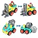 Sliding Toy Cars, Pocket Construction Vehicles Trucks Toy Set of 6 for Over 18 Months Old Boys Toddlers Kids - Bulldozer, Cement Mixer, Dumper, Forklift, Excavator and Road Roller