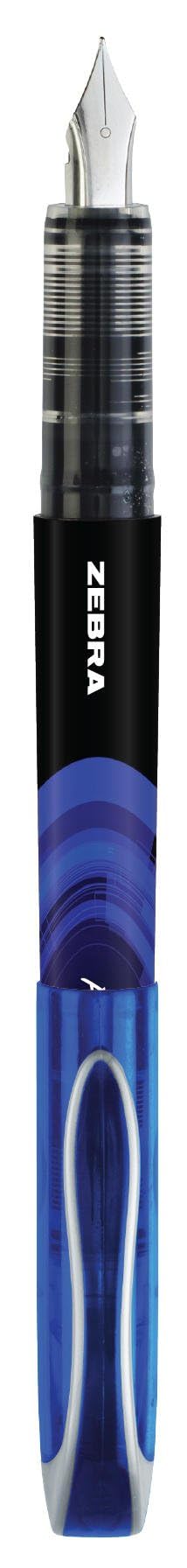 Zebra Pen Fuente Disposable Fountain Pen, 0.6mm Point, Blue Ink, 12-Pack